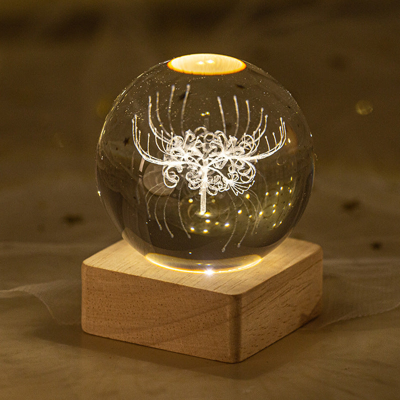 23 Styles of Clear Glass Laser Inner Carving LED Sphere Ornaments