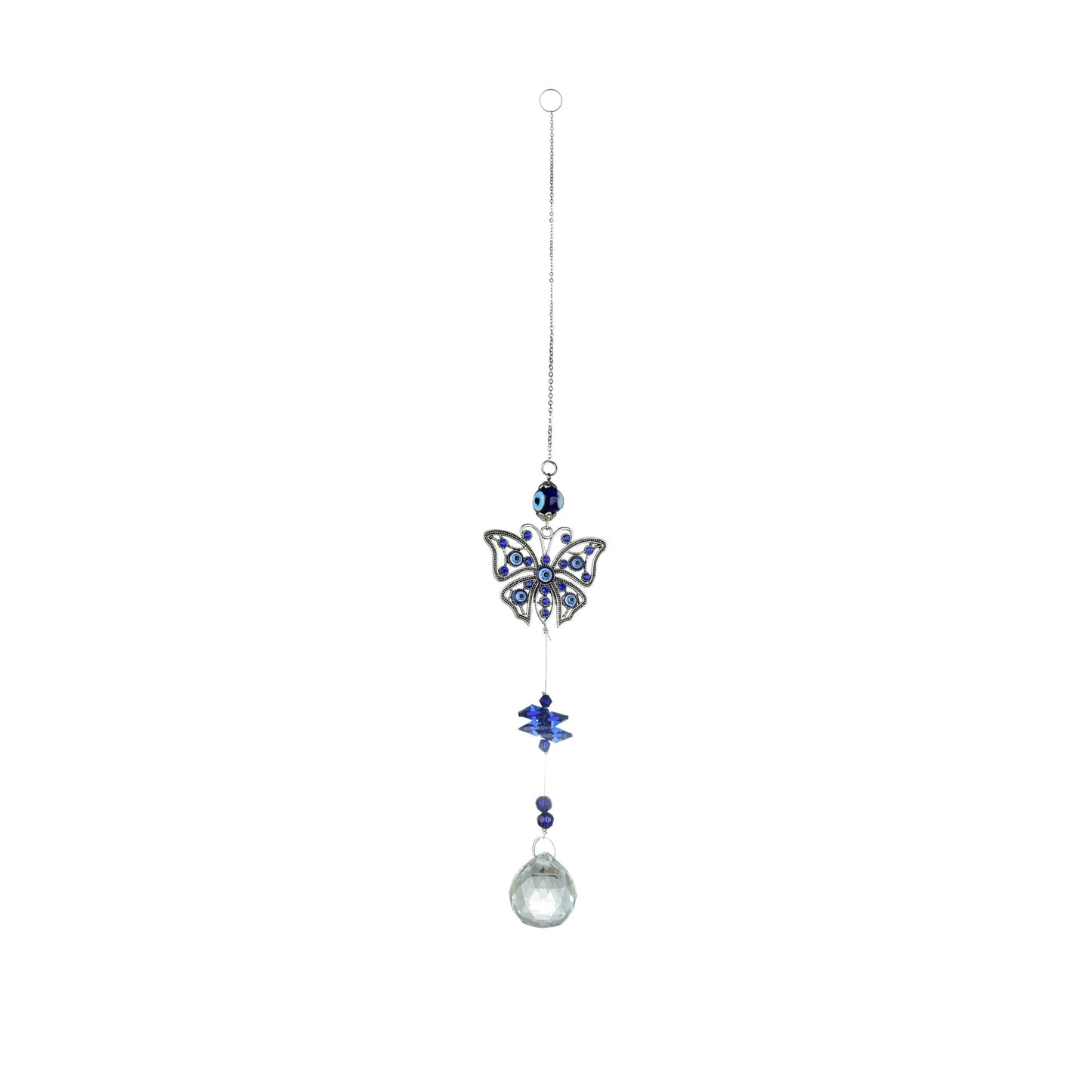 Blue Butterfly Devil Eye Suncatcher Ornaments