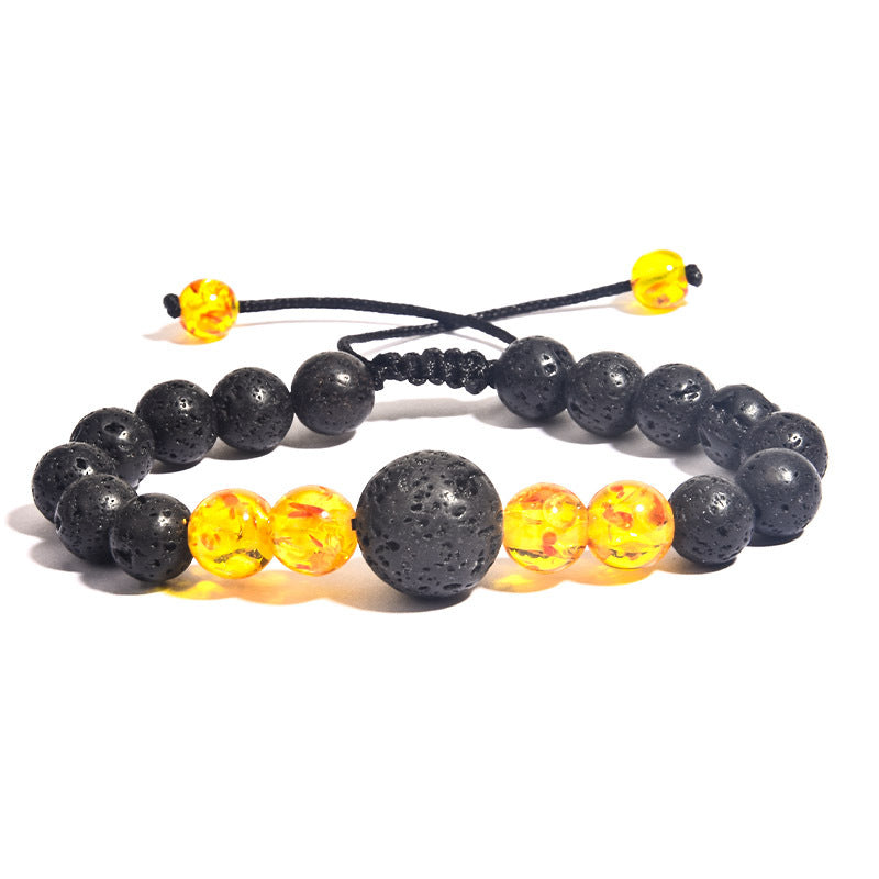 8mm+14mm Chakra Bead Bracelets with Braided Rope