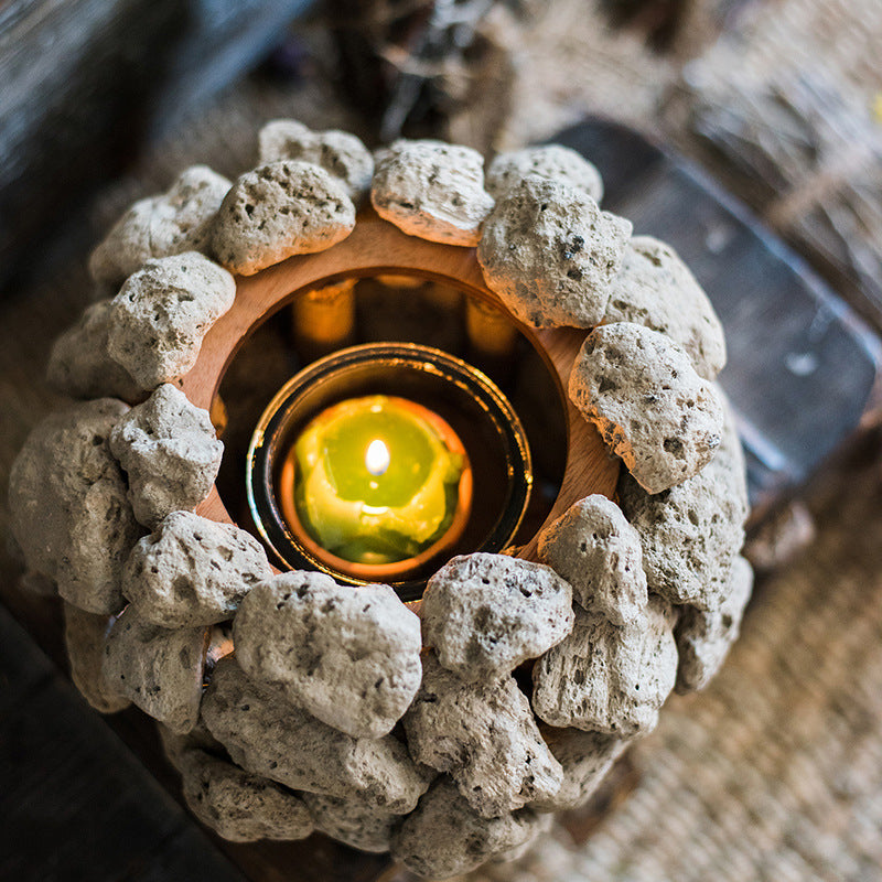 Volcano Stone Lava Stone Candle Holder Ornaments