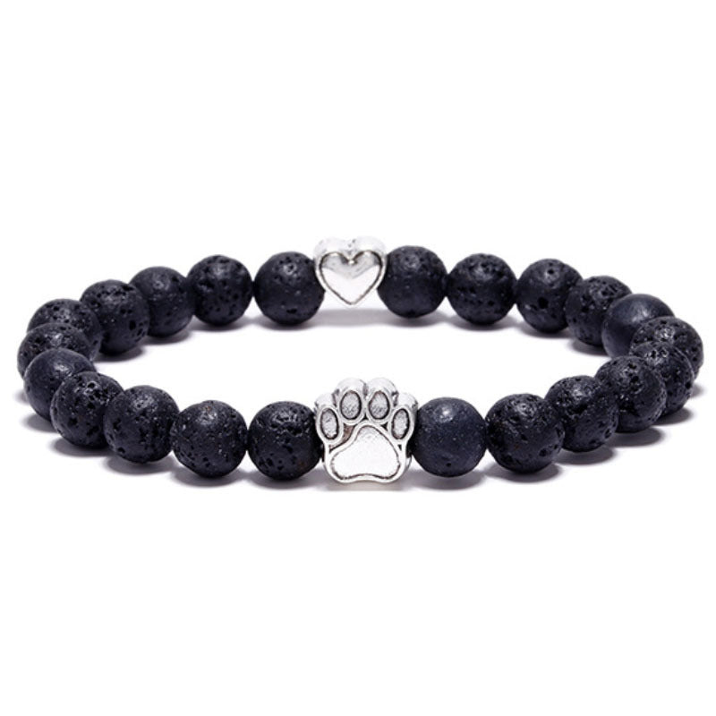 8mm Dog Paw Crystal Bead Bracelets