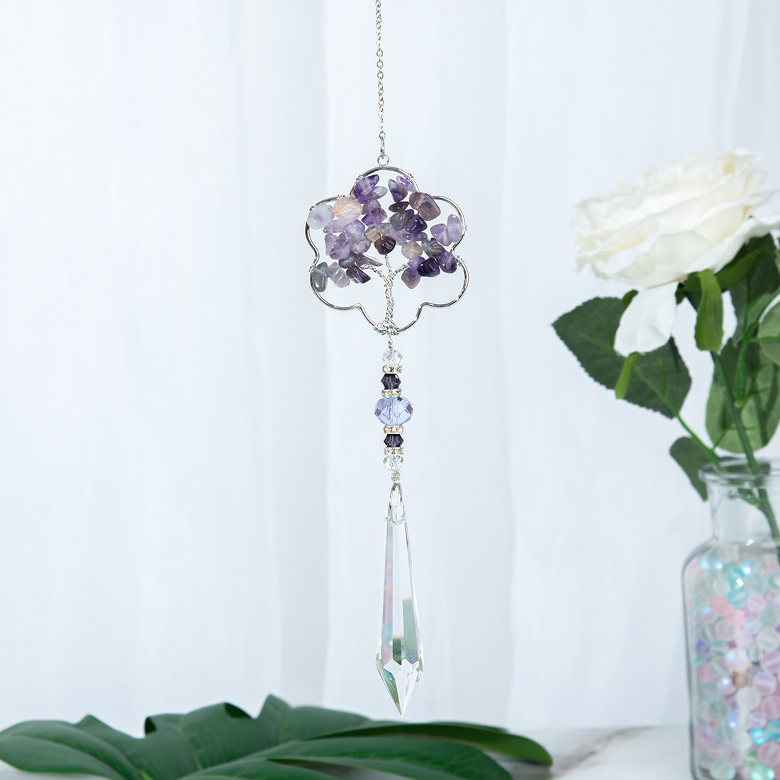 Amethyst Chip Life Tree Pendant Suncatcher Ornaments