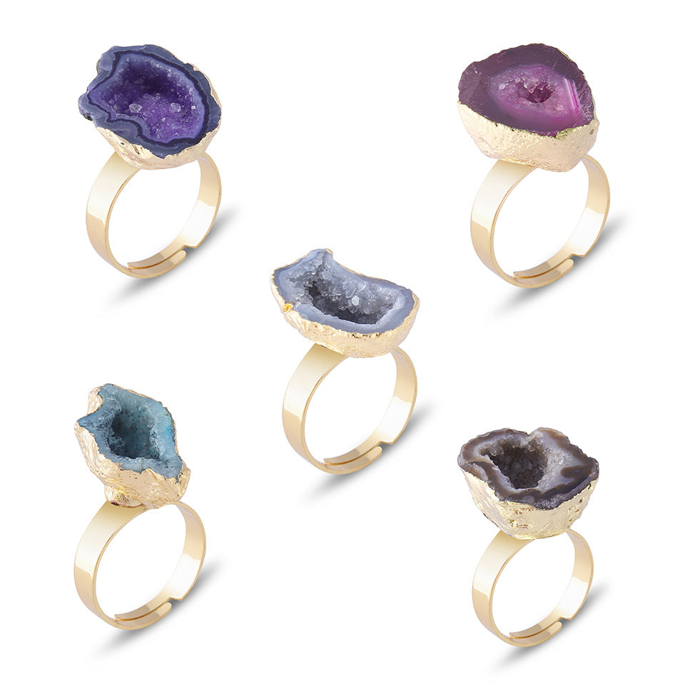 Crystal Druzy Cluster Rings