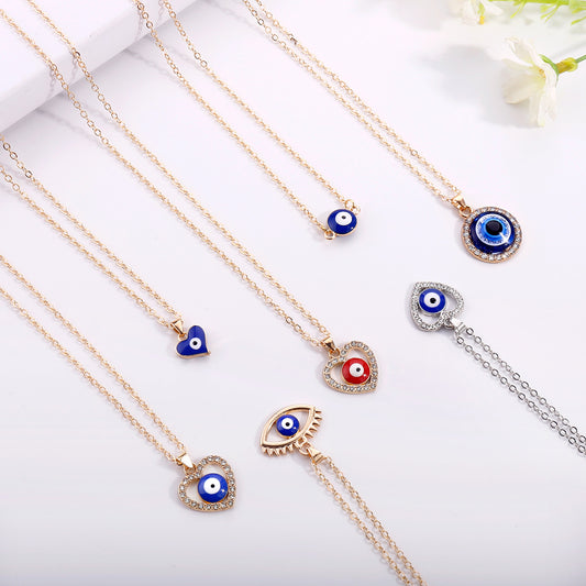 Evil Eye Silver Gold Color Necklace Pendants