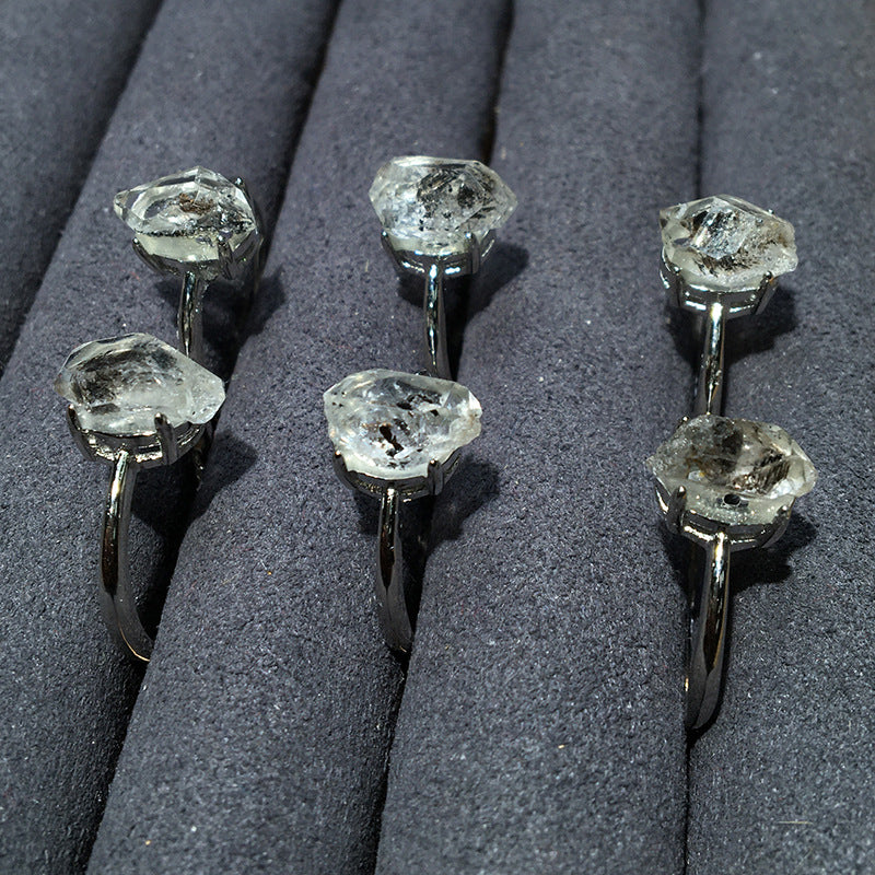 Natural Herkimer Diamand S925 Rings