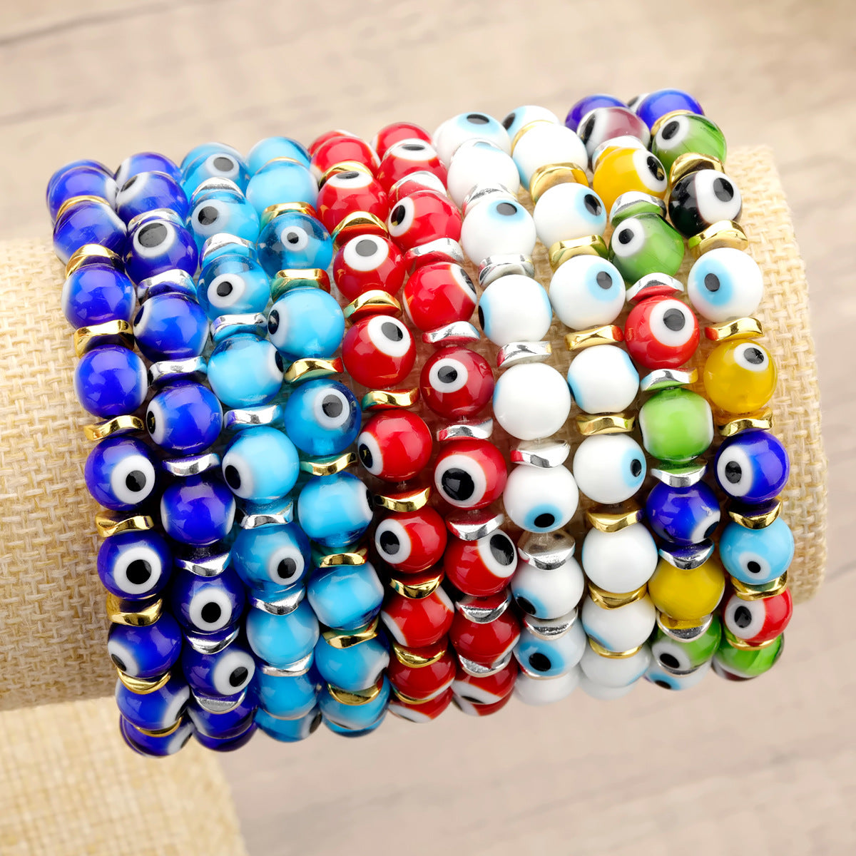 Evil Eye 8mm Bead Bracelets