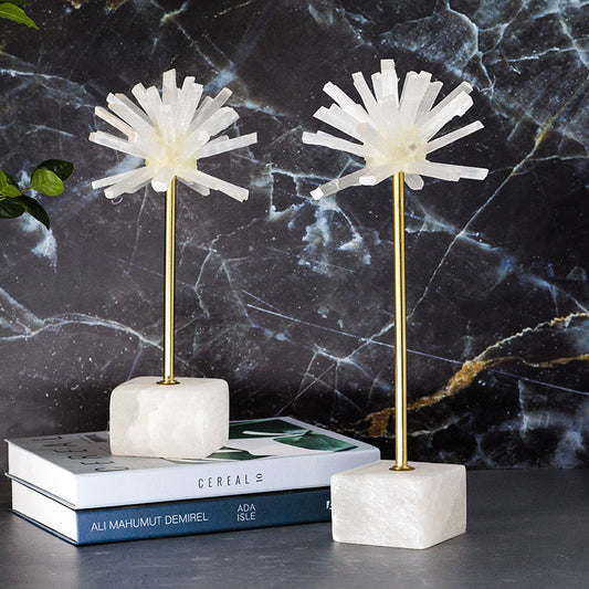 Selenite Flower Stone Art Home Decoration