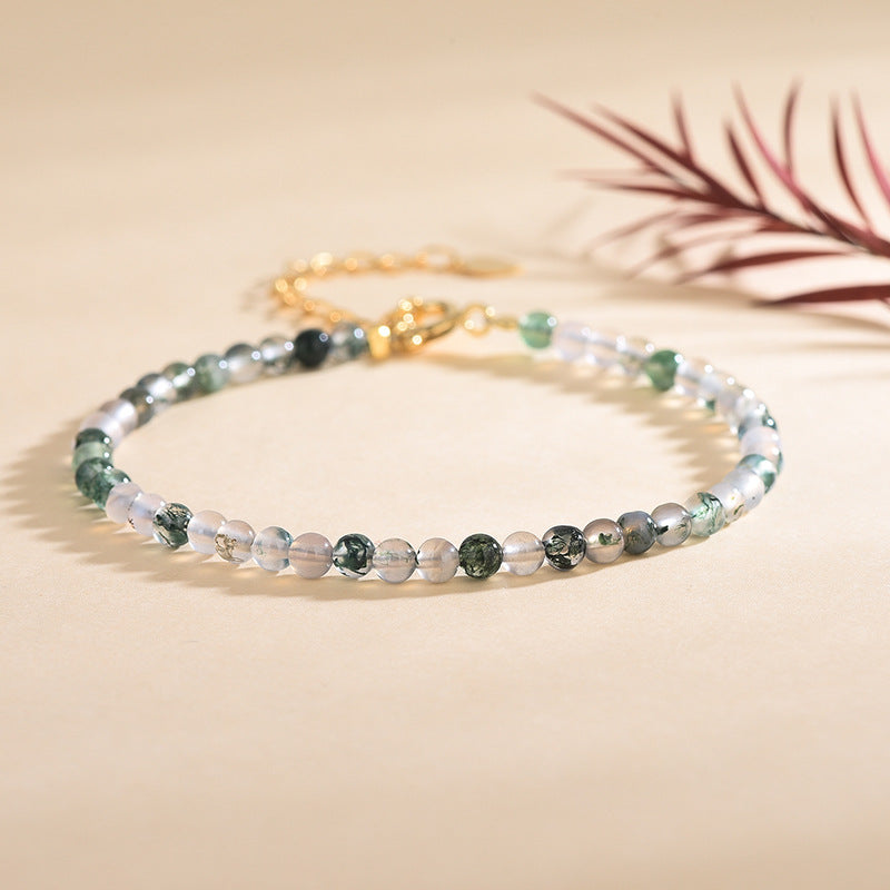 Moss Agate 3mm Bead Bracelets