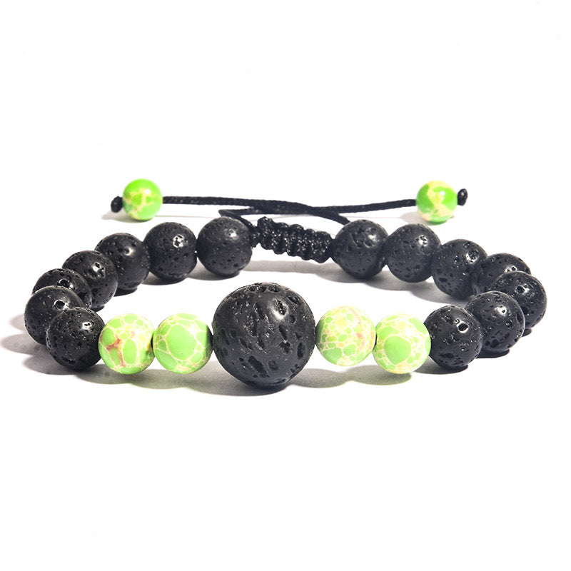 8mm+14mm Chakra Bead Bracelets with Braided Rope