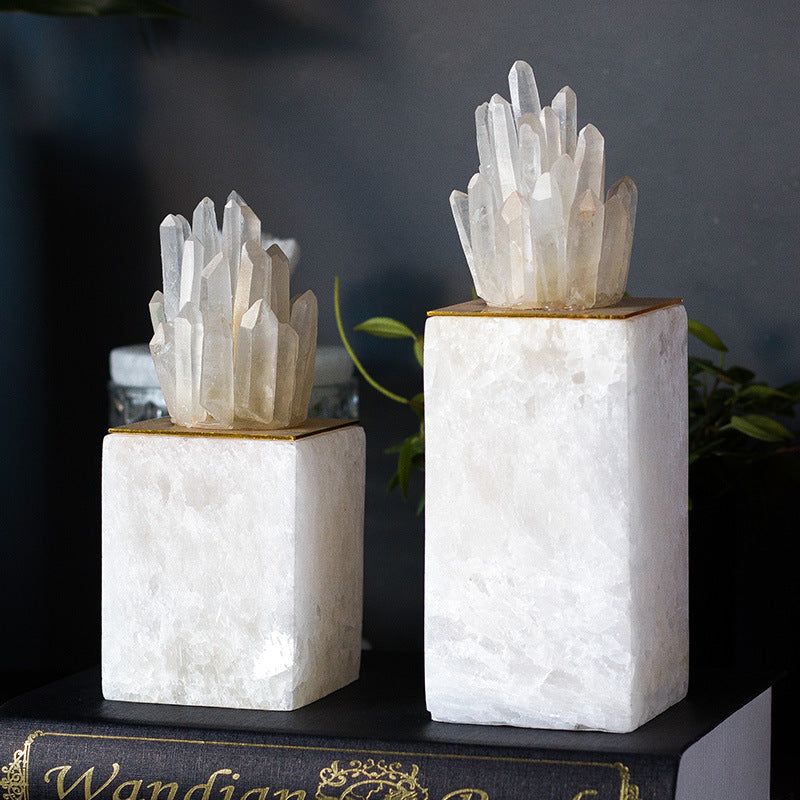 Selenite Kyanite Clear Quartz Flower Ornaments