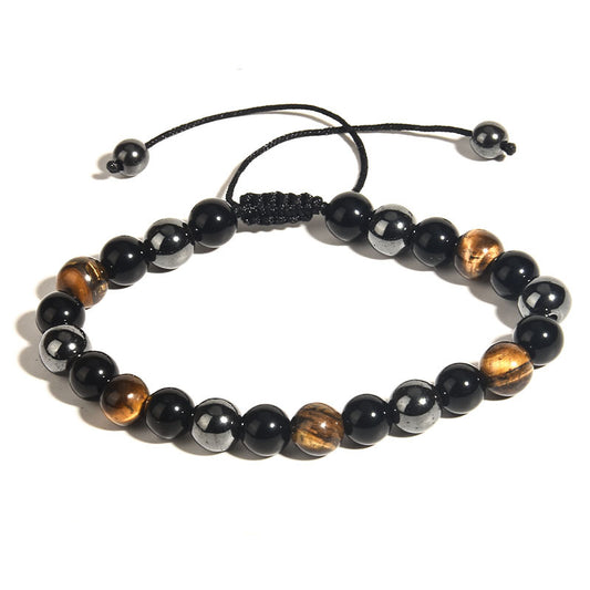 Tiger Eye Hematite Bead Bracelets with Braided Ropes 6/8/10mm