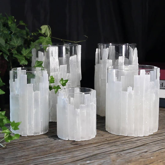 Selenite Glass Candle Holder Ornaments