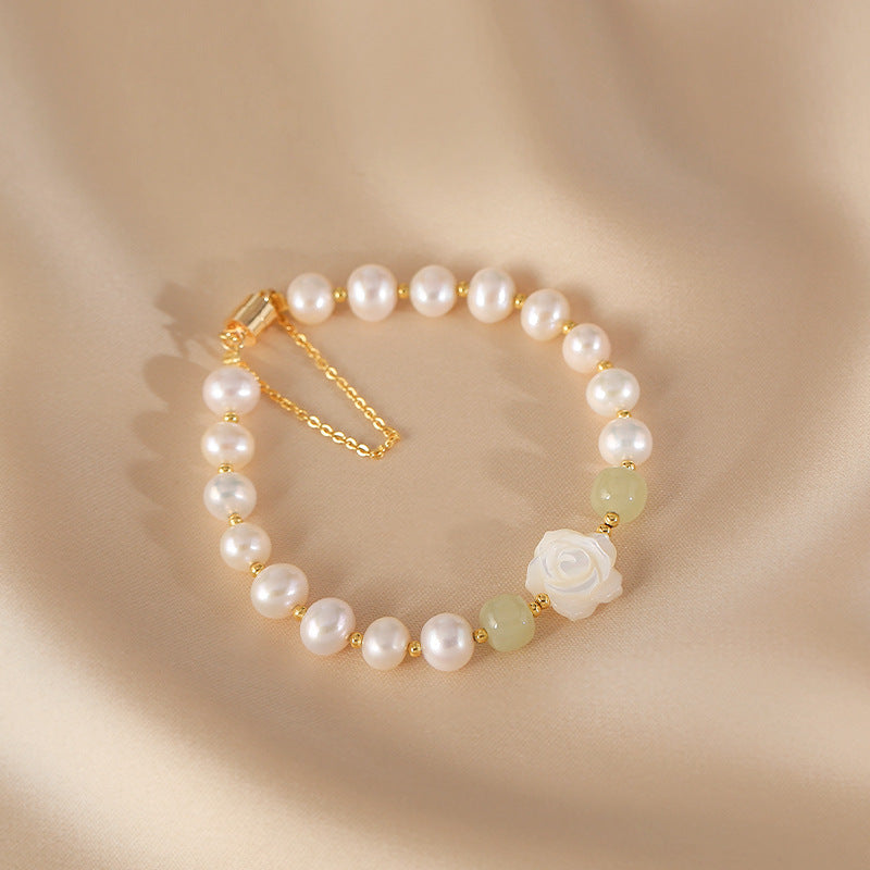 Real Pearls Hetian Jade Bead Bracelets