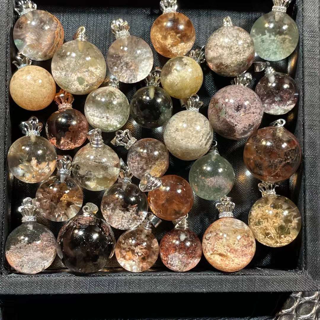 Natural Phantom Quartz Drop Pendants for Necklace