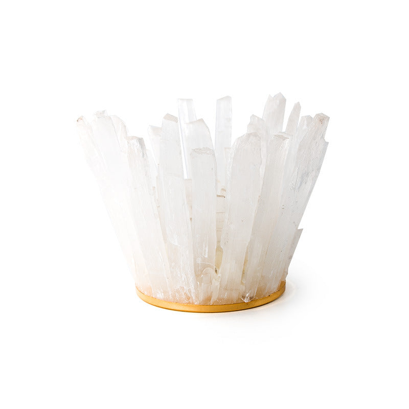 Selenite Wand Gravel Candle Holder Bedside Ornaments