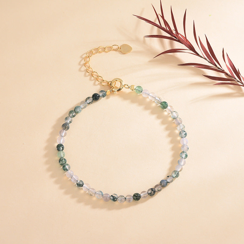 Moss Agate 3mm Bead Bracelets