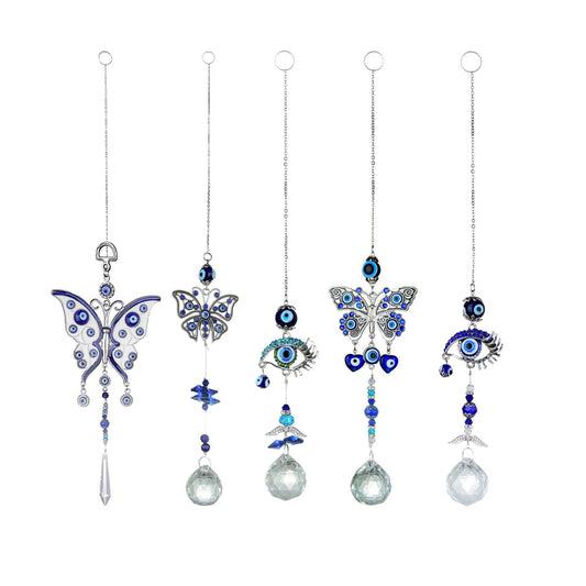 Blue Butterfly Devil Eye Suncatcher Ornaments