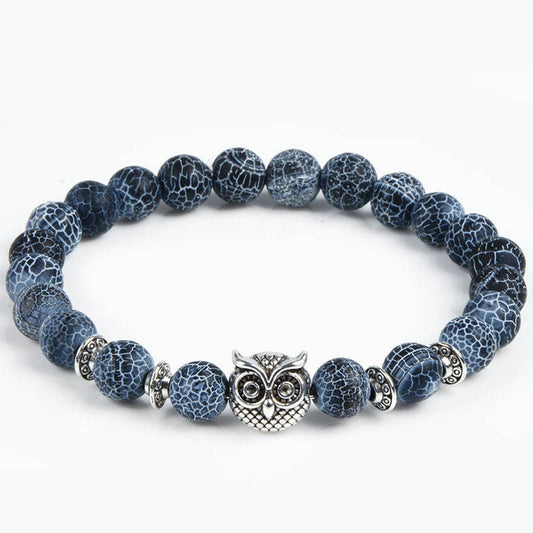 4 Materials of Owl 8mm Crystal Bead Bracelets