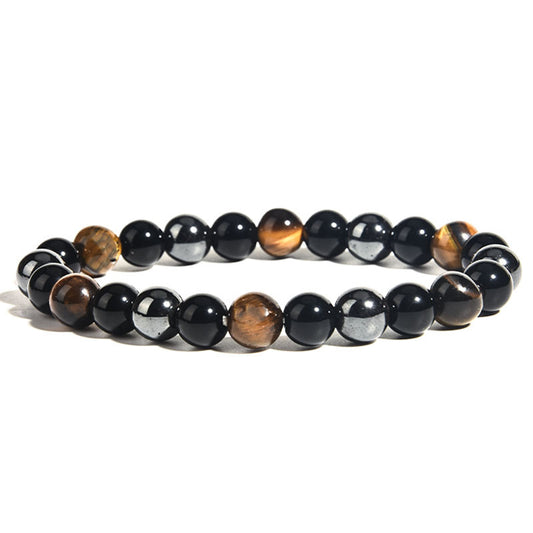 8mm Multi Color Tiger Eye Hematite Mixed Bead Bracelets