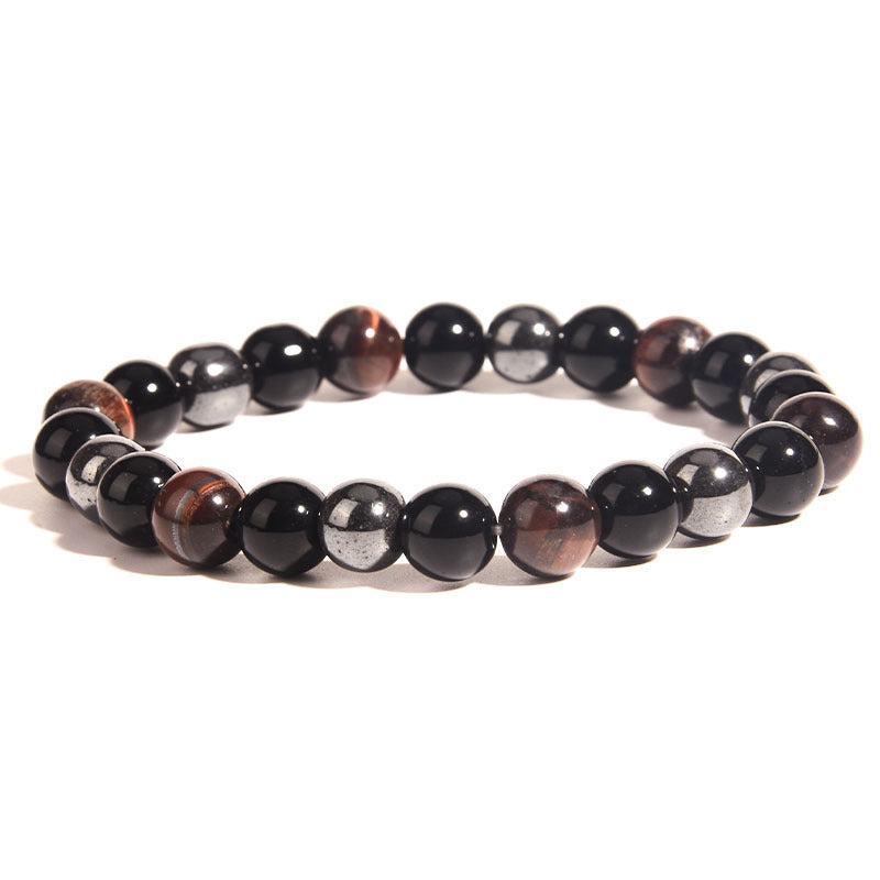 8mm Multi Color Tiger Eye Hematite Mixed Bead Bracelets