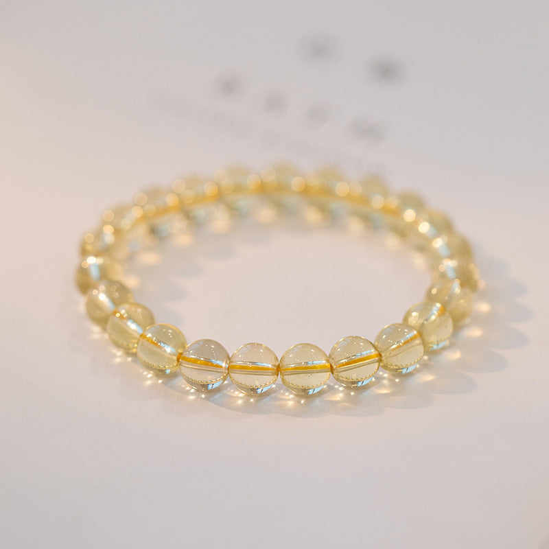 Citrine/ Golden Rutile Quartz Bead Bracelets