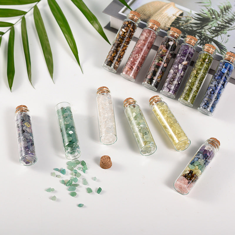 Natural Crystal Chip Bottles 7 Chakra Bottle for Home Decoration