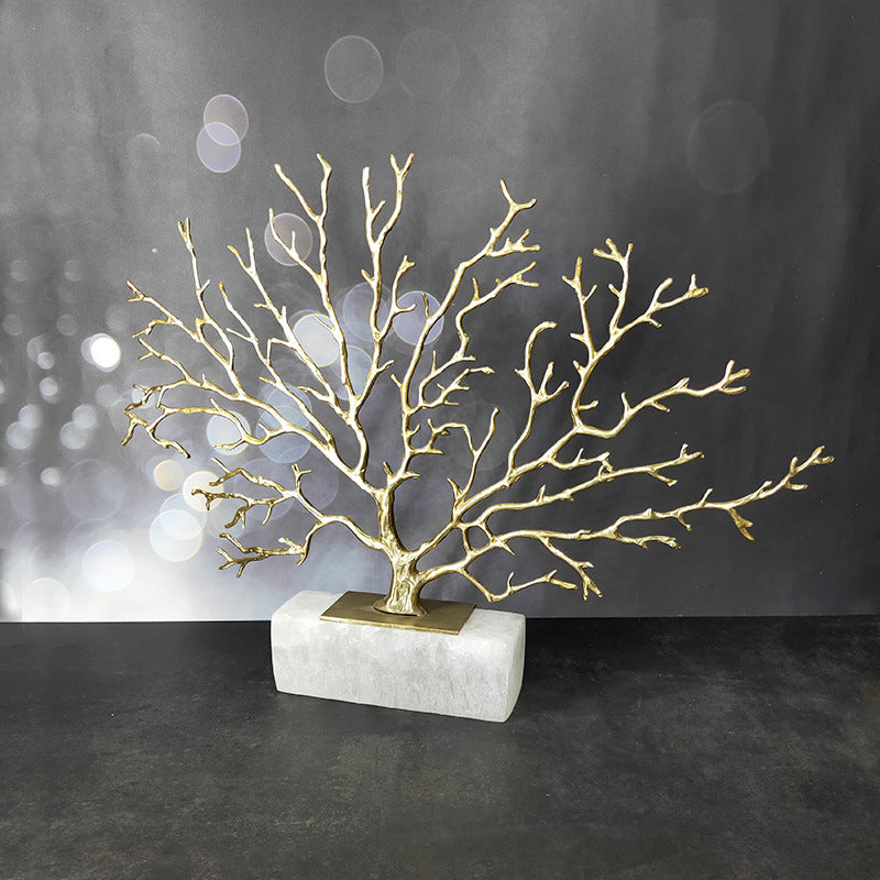 Selenite Pure Cooper Coral Tree Art Ornaments