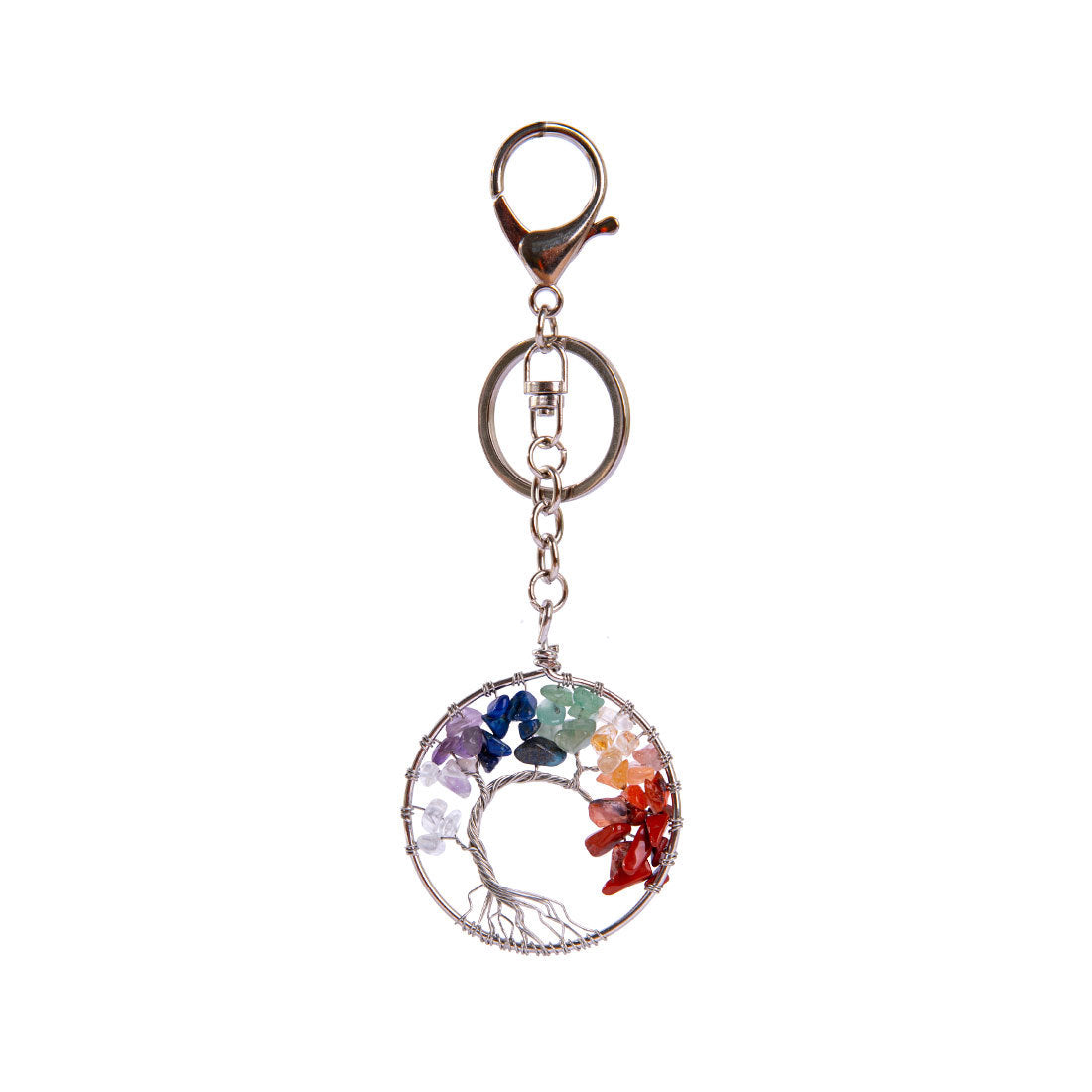 Life Tree Crystal Chip Chakra Key Chains