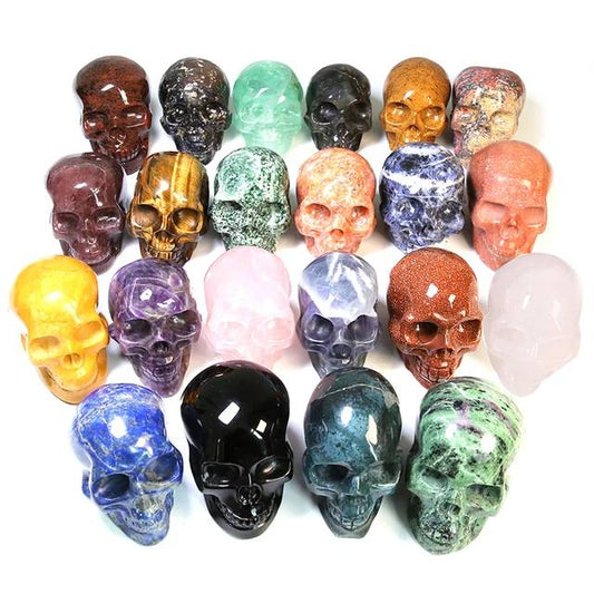 Crystal Gemstone Skulls 2inch