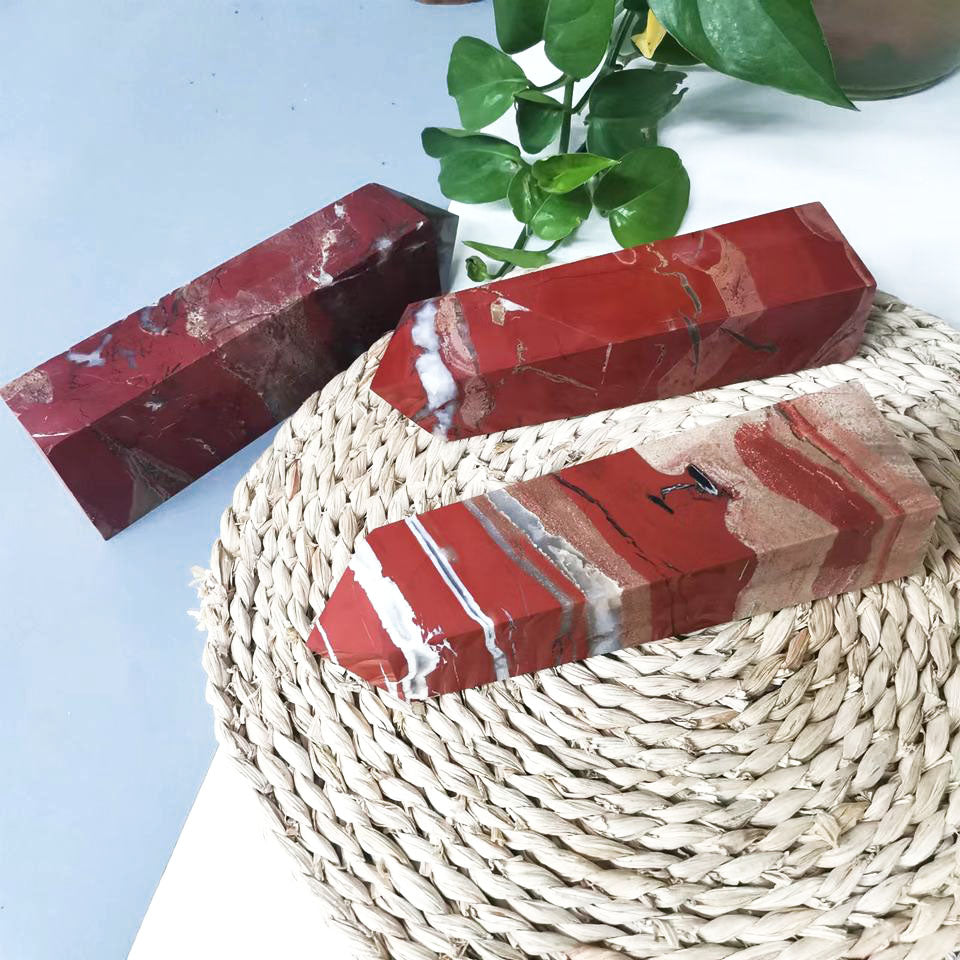 Red Jasper Tetrahedral Towers