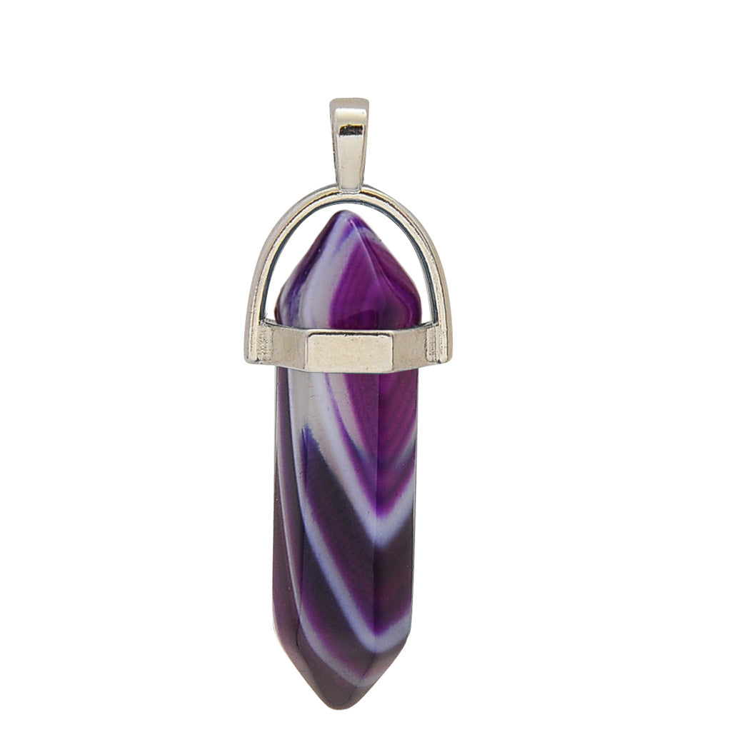 Crystal Hexagonal Wand Pendants for Necklace