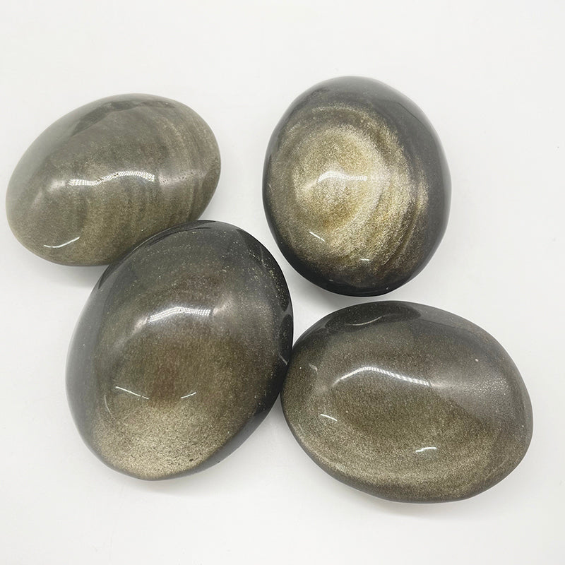 Golden Obsidian Palm Stones