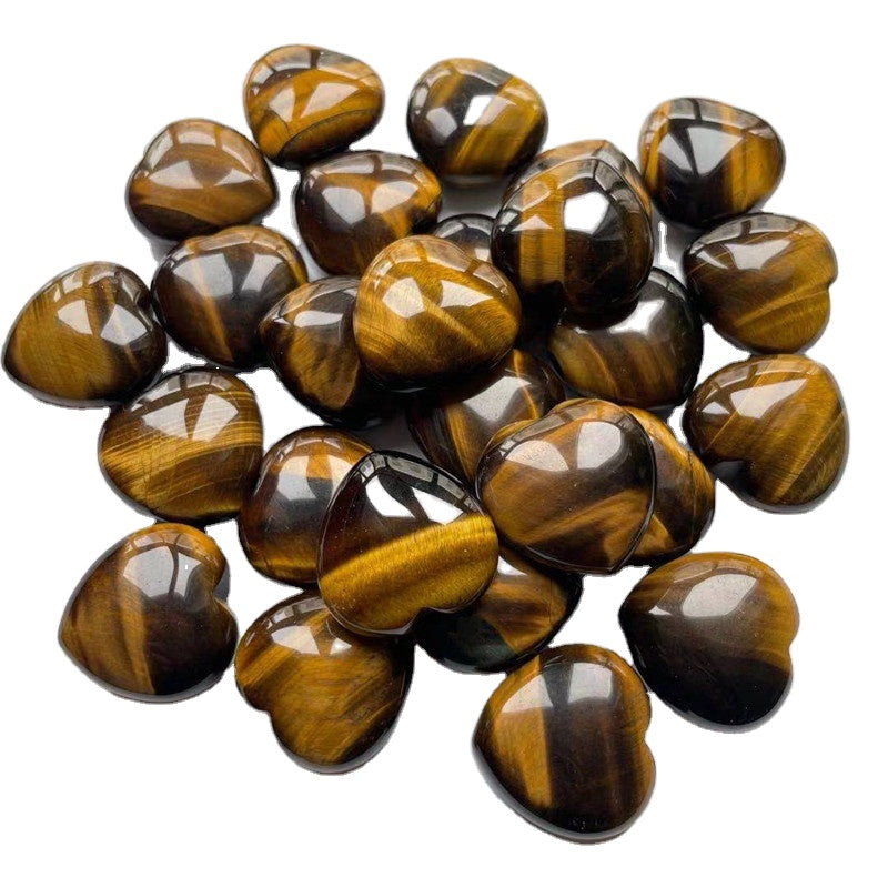 Yellow Tiger Eye Small Hearts