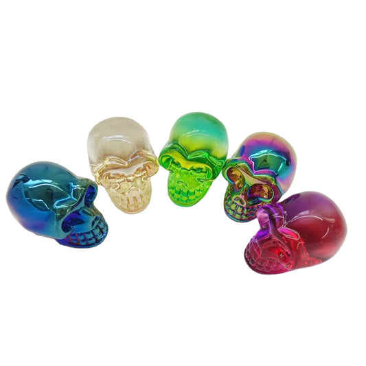 Rainbow Aura Glass Skulls