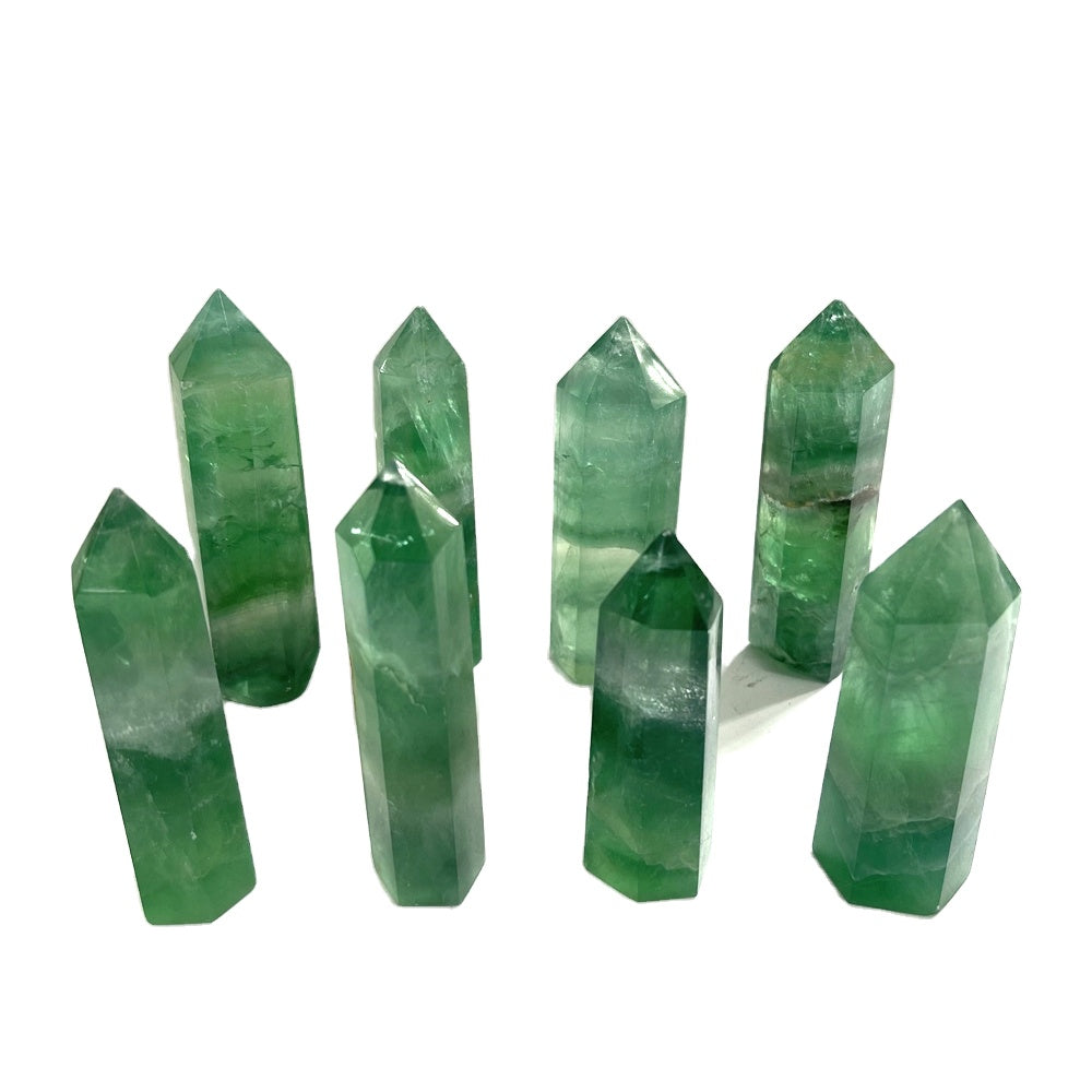 Green Fluorite Point Wands