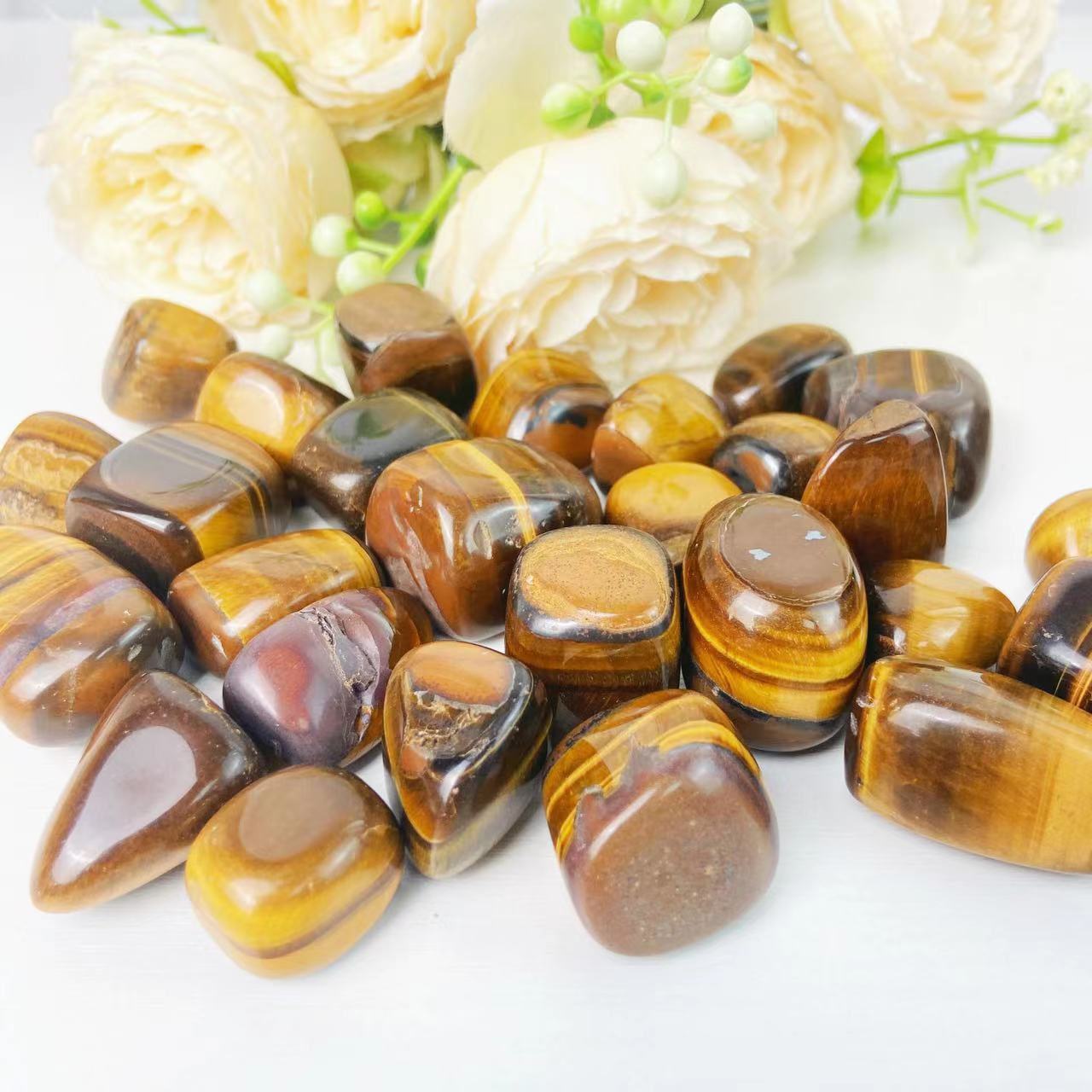 Yellow Tiger Eye Tumble Stones