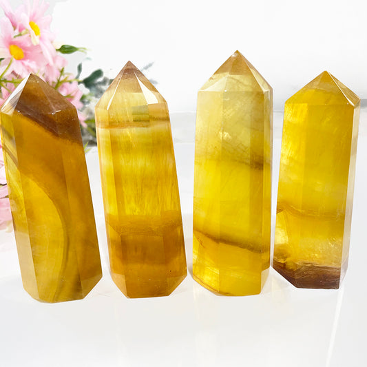 Yellow Quartz Fluorite Point Wands