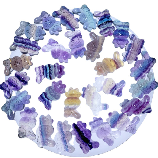 Rabbit Rainbow Fluorite Pendants