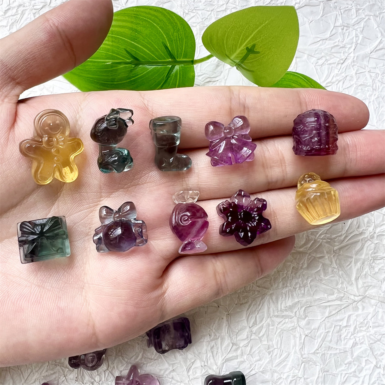 Mini Animal Christmas Series Fluorite Carvings