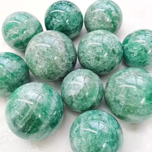 Green Strawberry Quartz Spheres