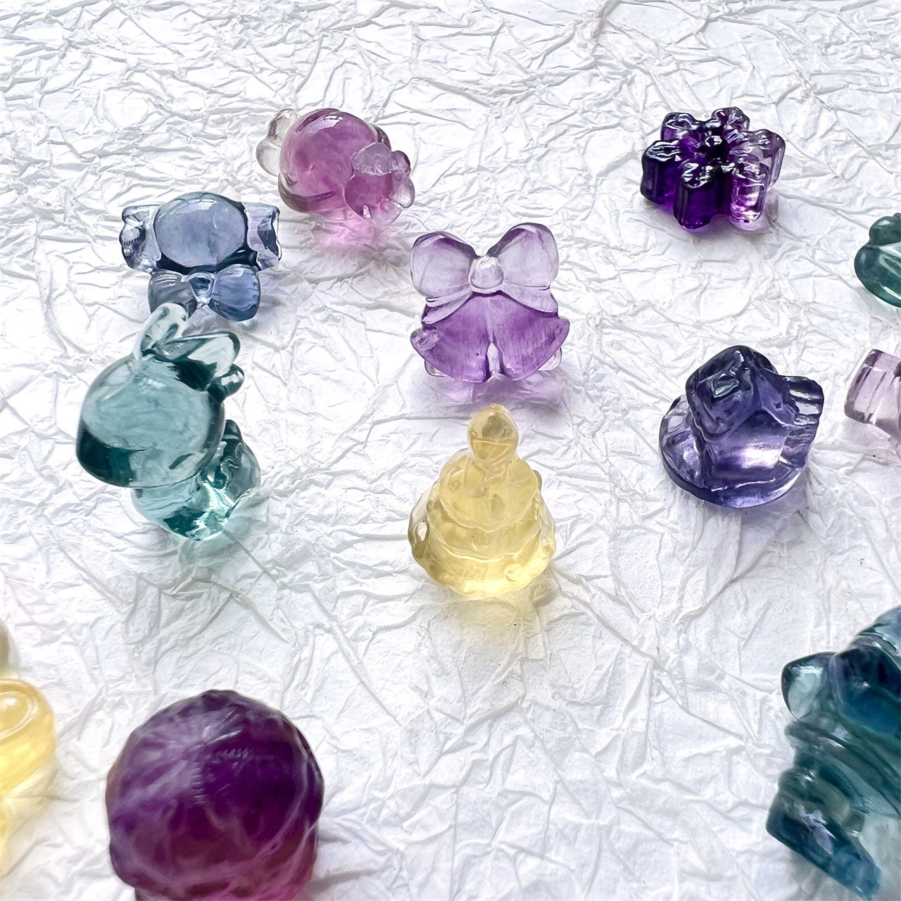 Mini Animal Christmas Series Fluorite Carvings