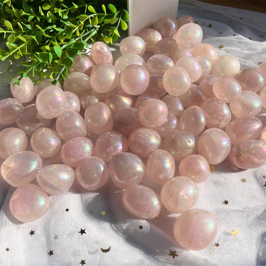 Angel Aura Rose Quartz Tumble Stones