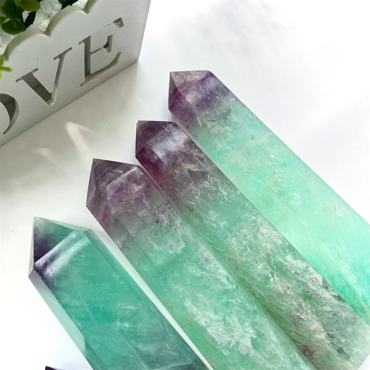 Watermelon Fluorite Long Towers