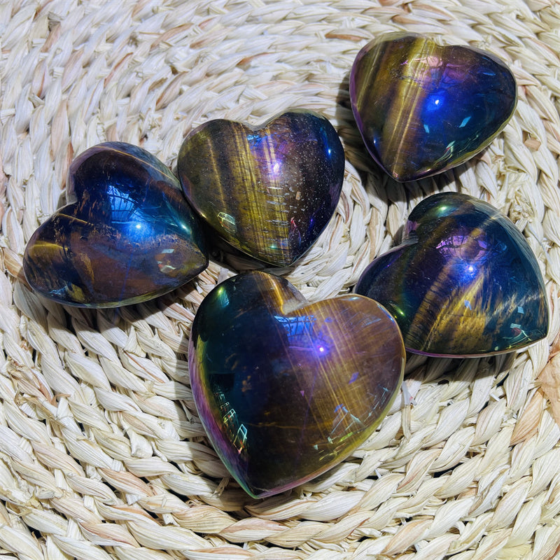 Angel Aura Yellow Tiger Eye Hearts