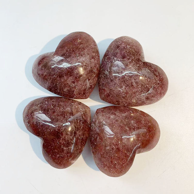 Strawberry Quartz Hearts