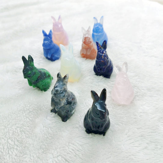 Crystal Small Rabbits Carvings 5CM