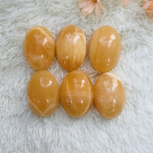 Orange Calcite Palm Stones