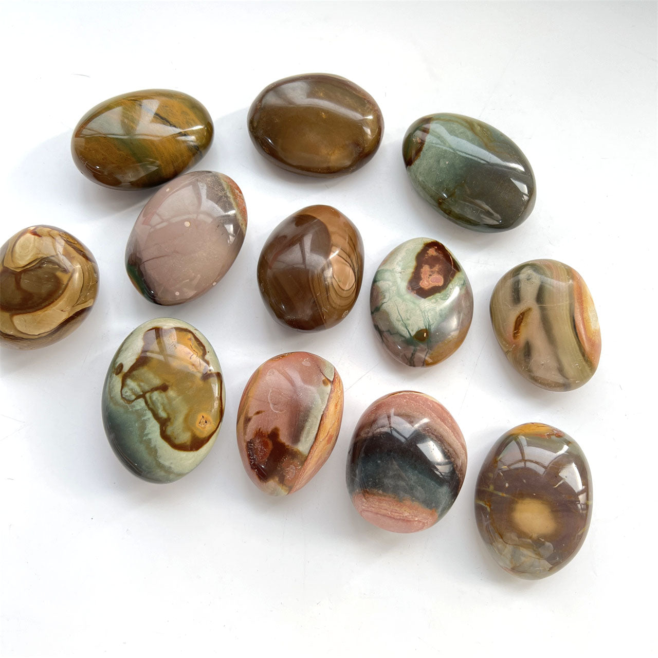 Polychrome Ocean Jasper Palm Stones