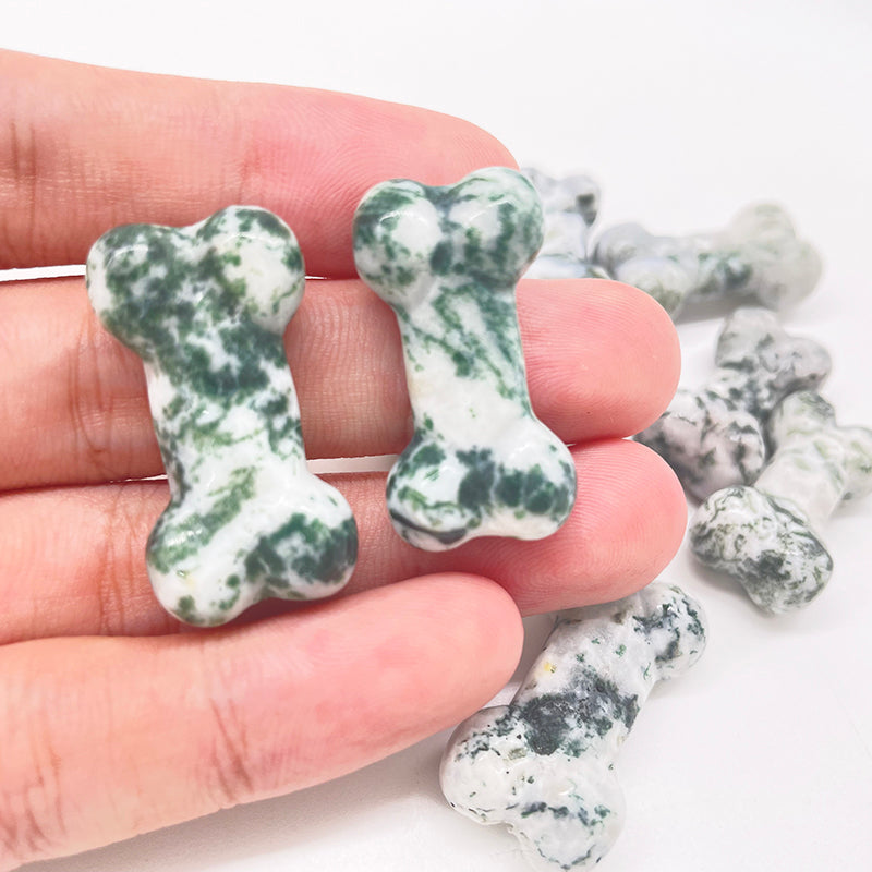 Moss Agate Bone Carvings