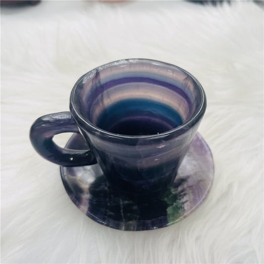 Rainbow Fluorite Cup Carving